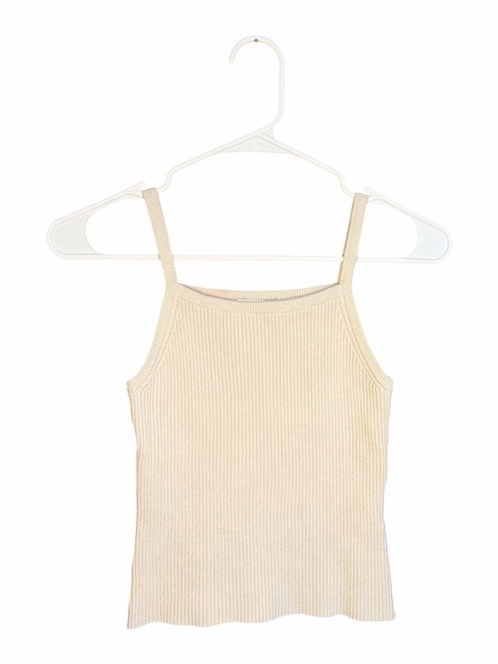 Gu Tops - GU Ribbed Square-Neck Camisole in Cream